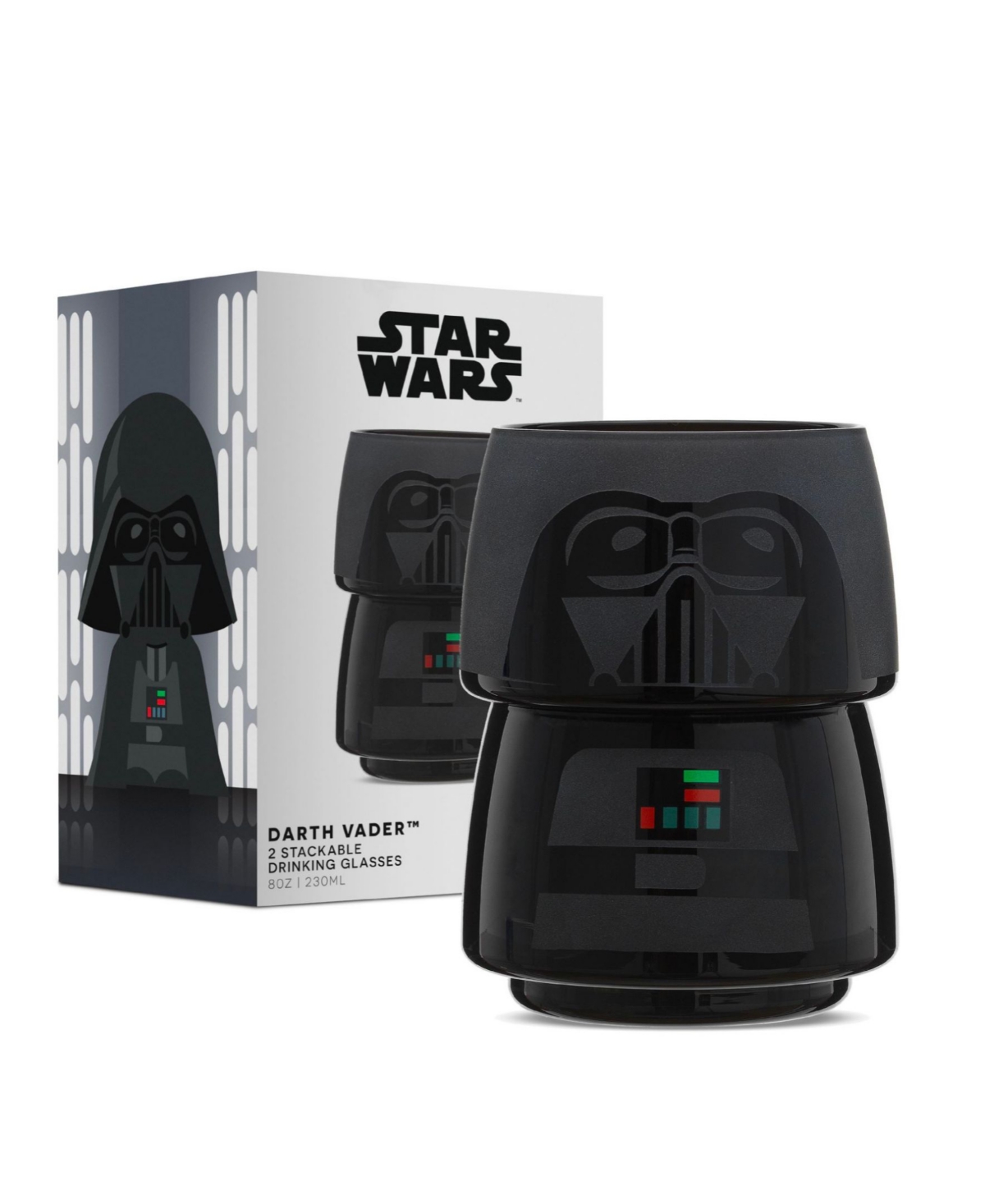 JOYJOLT STAR WARS STACKABLE CHARACTER COLLECTION DARTH VADER STACKABLE GLASSES 