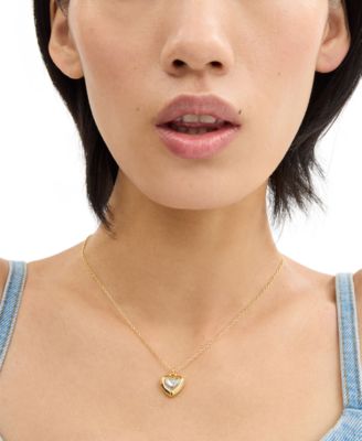 Faux Stone Heart Pendant Necklace