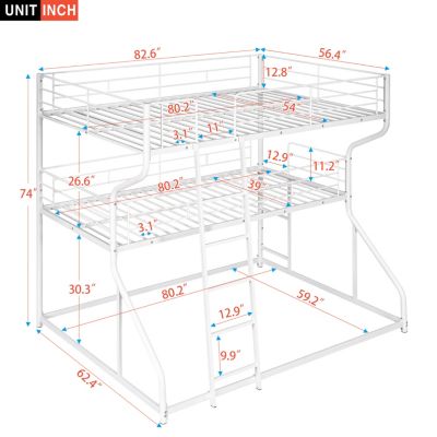 Streamdale Triple-Tier Bunk Bed with Extended Access