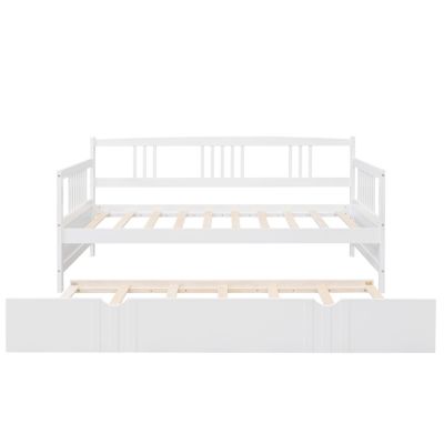 Twin Size Daybed Wood Bed With Twin Size Trundle