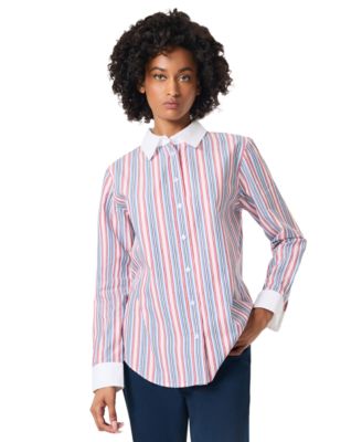 Jones New York - Women's Cotton Oversized Striped Shirt
