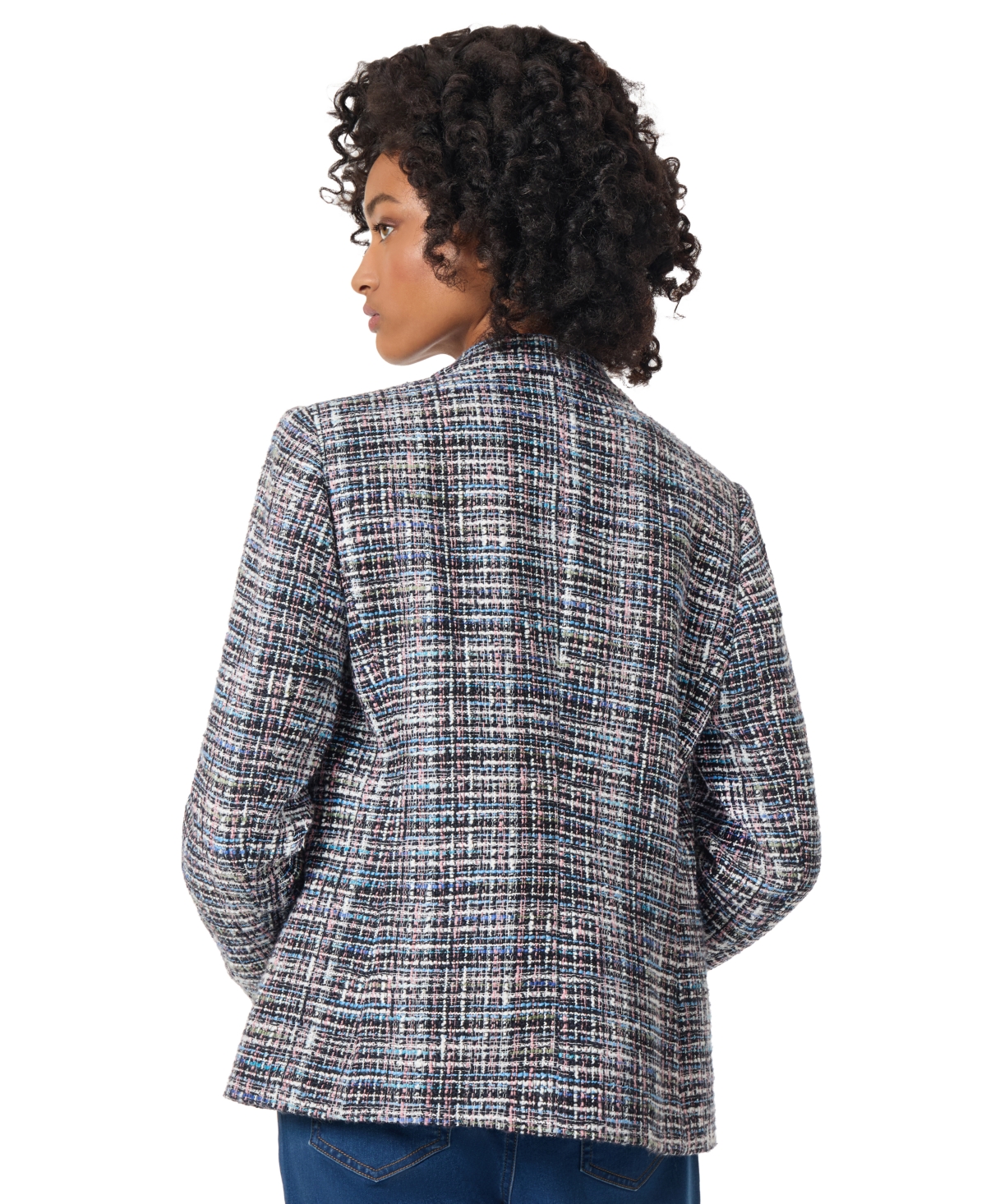 Jones New York Women's Open-Front Tweed Jacket
