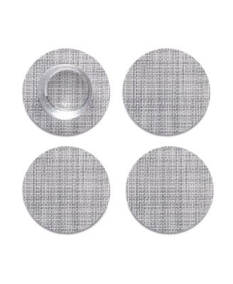 Mini Basketweave Round Coasters, Set of 4