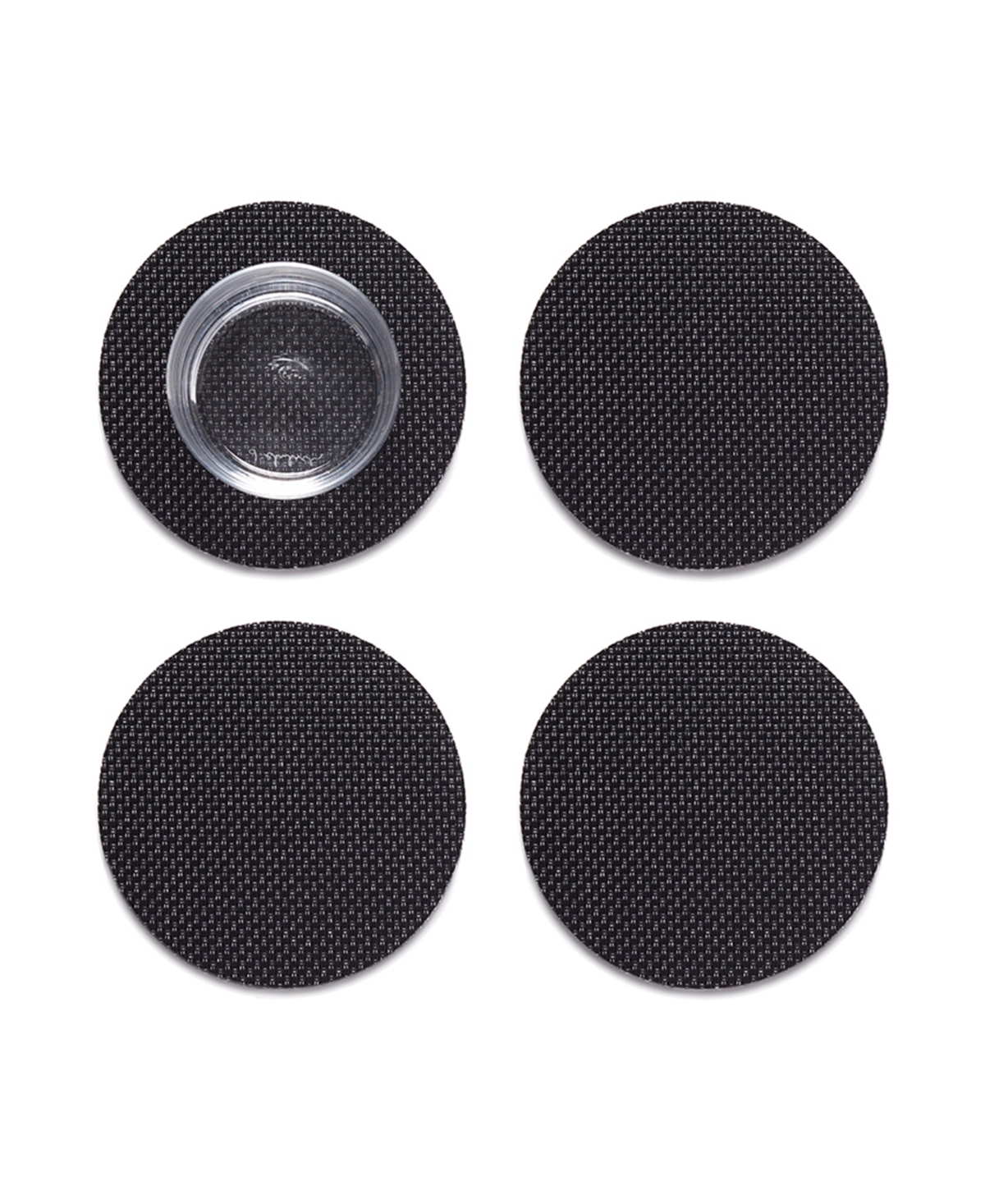 Chilewich Mini Basketweave Round Coasters, Set Of 4 In Black