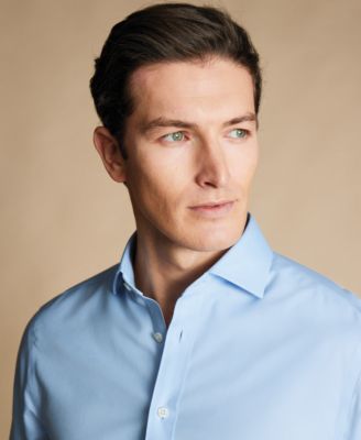 Men's Slim-Fit Non-Iron Solid Twill Dress Shirt 