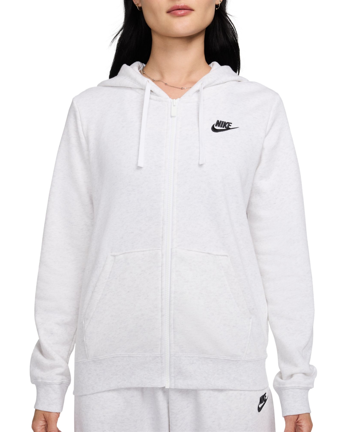 Women's Sportswear Club Fleece Full-Zip Hoodie - Birch Heather/Black