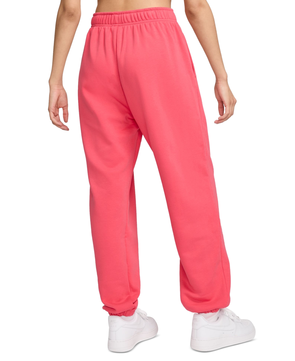 Nike Women's Sportswear Club Fleece Mid-Rise Oversized Sweatpants -white