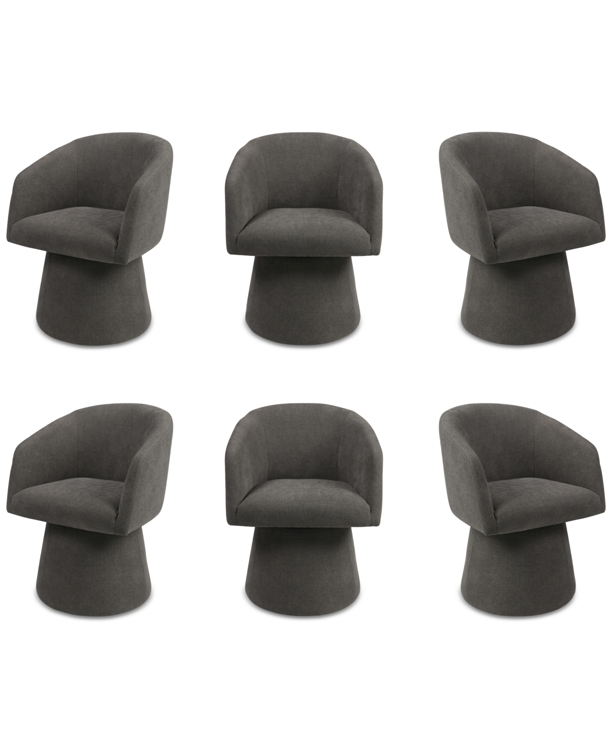 Macy's Korder 6-pc. Arm Swivel Chair Set, Created For  In Sand