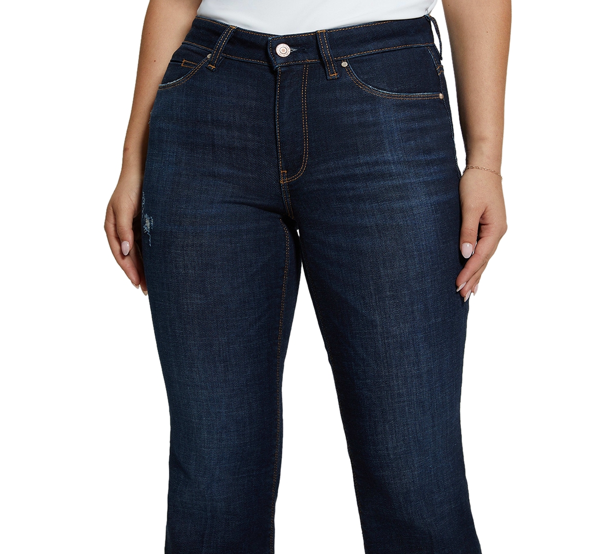 GUESS Eco Low Rise Slouchy Jean - Jeans Donna A Vita Bassa Con Gamba Larga - Lavaggio Medio