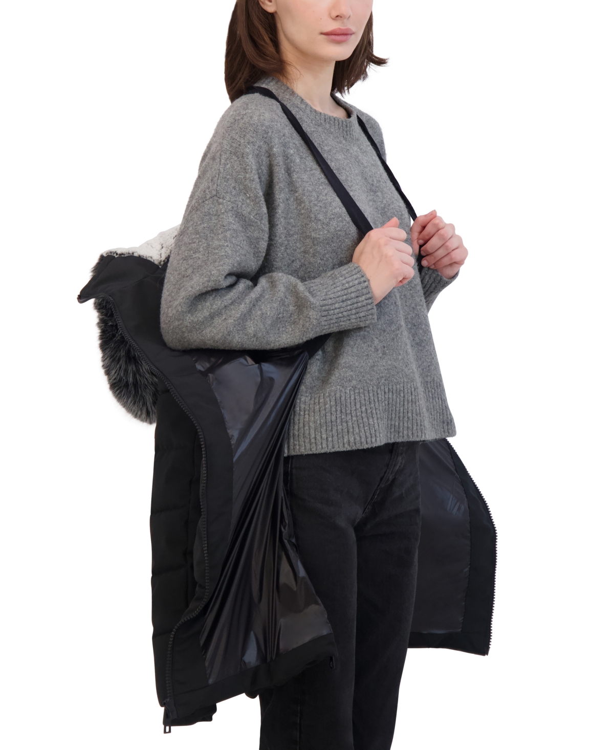 Nautica Women's Faux-Fur-Trim Hooded Puffer Coat