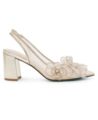 Betsey Johnson Women's Petra Flower Applique Slingback Pumps