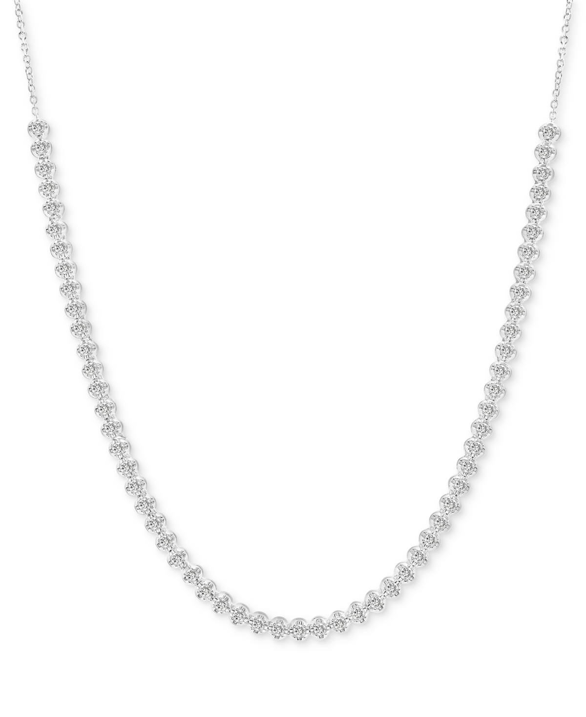 MACY'S DIAMOND BEZEL ADJUSTABLE 17" TENNIS NECKLACE (2 CT. T.W.) IN 14K WHITE GOLD OR 14K YELLOW GOLD, CREA 