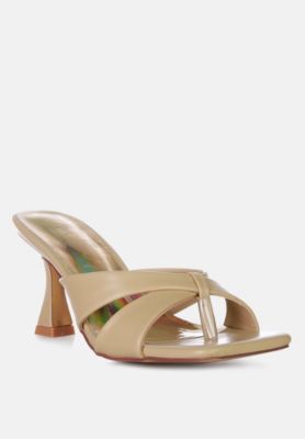 Womens Highflip Criss Cross Spool Heel Sandals