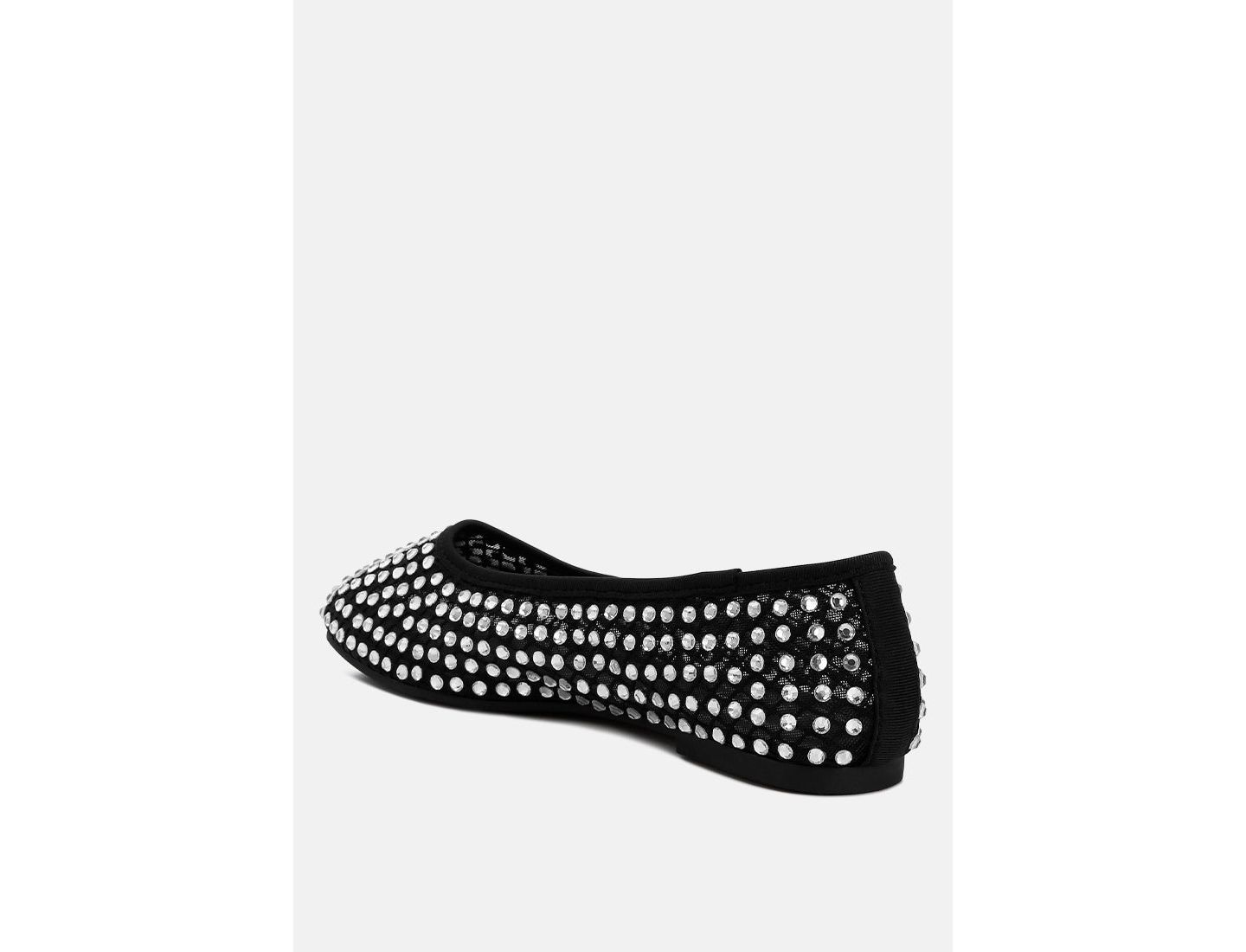 Женские балетки London Rag Orson Naked Rhinestone Ballerinas, цвет: Чёрный — фото 2