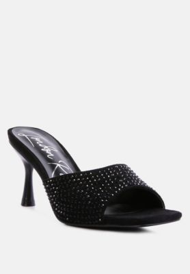 Women's Imprint Heat Set Diamante Slip On Sandals