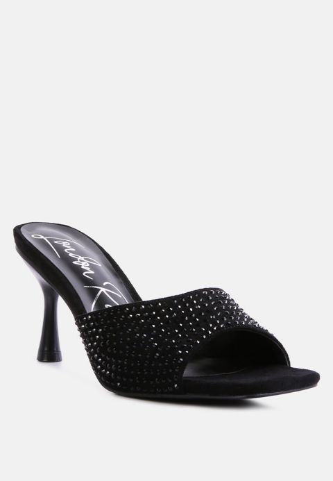 Женские сандалии London Rag Imprint Heat Set Diamante Slip On, цвет: Чёрный