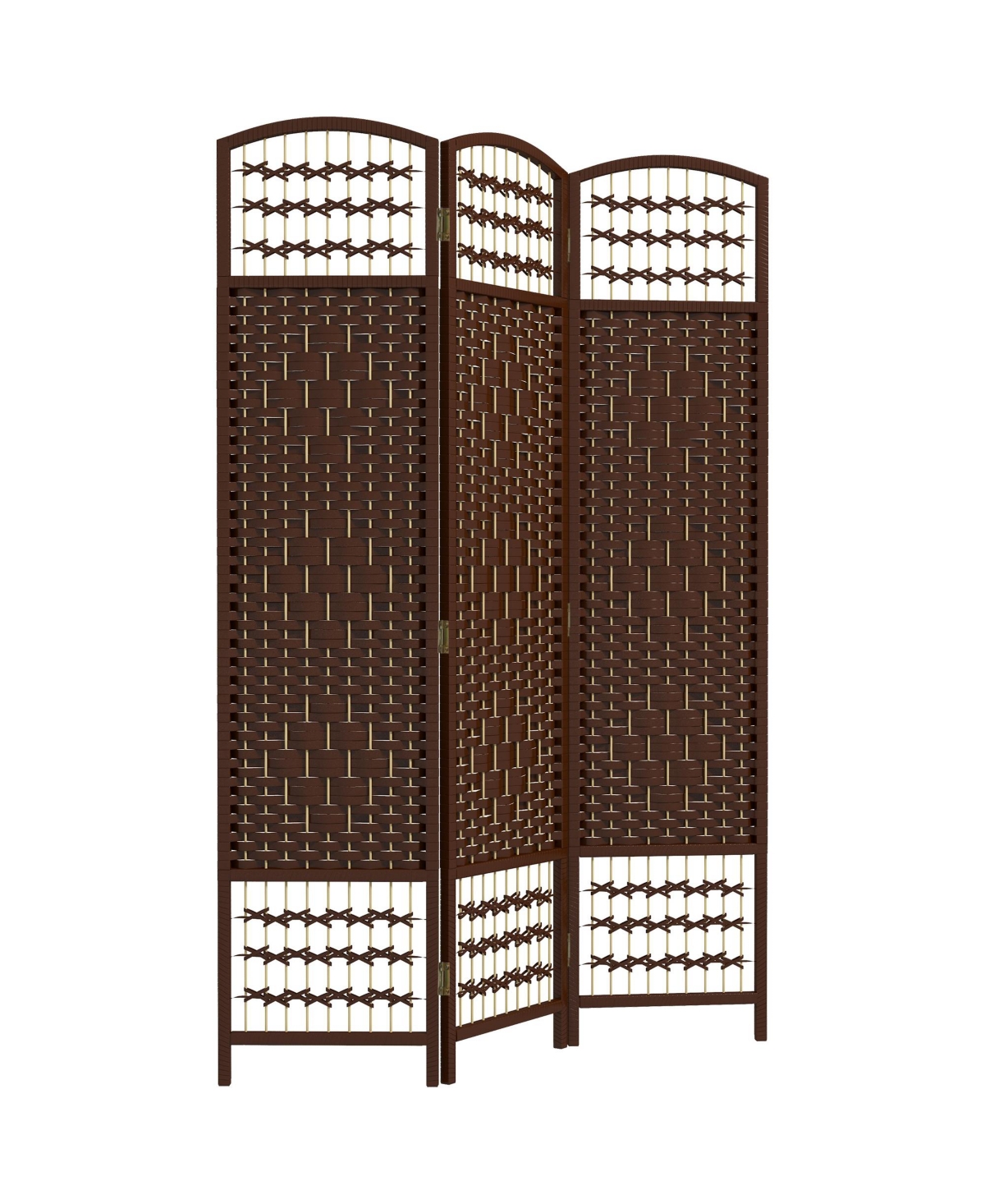 Homcom 3 Panel Room Divider, Folding Screen, 5.6', Brown
