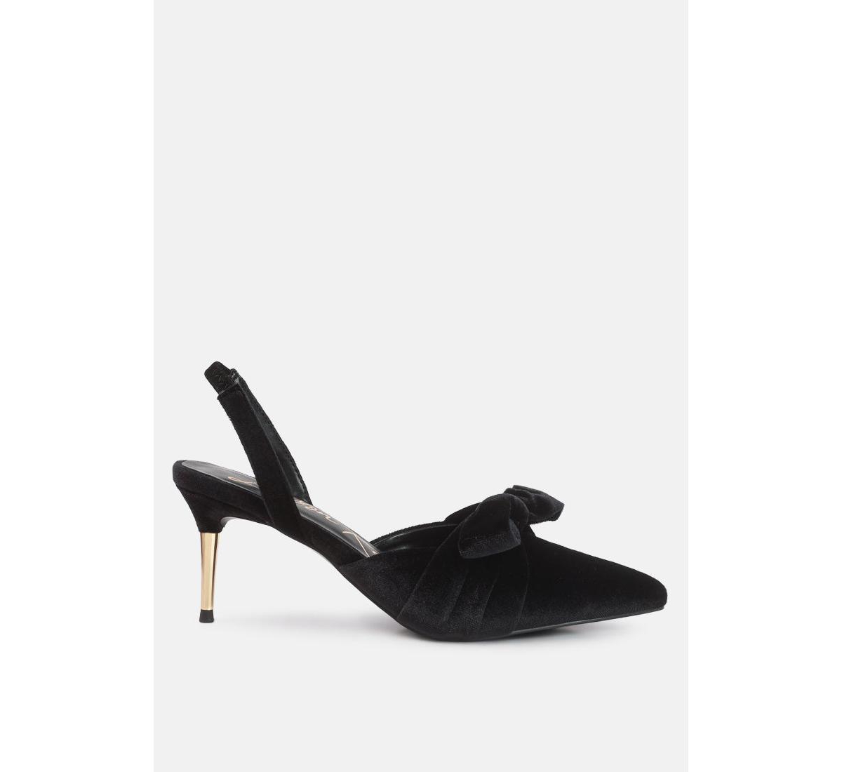 mayfair velvet high heel mule sandals - Black
