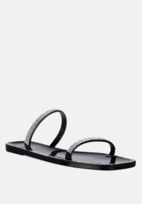 Women's Fenta Diamante Detail Jelly Flats