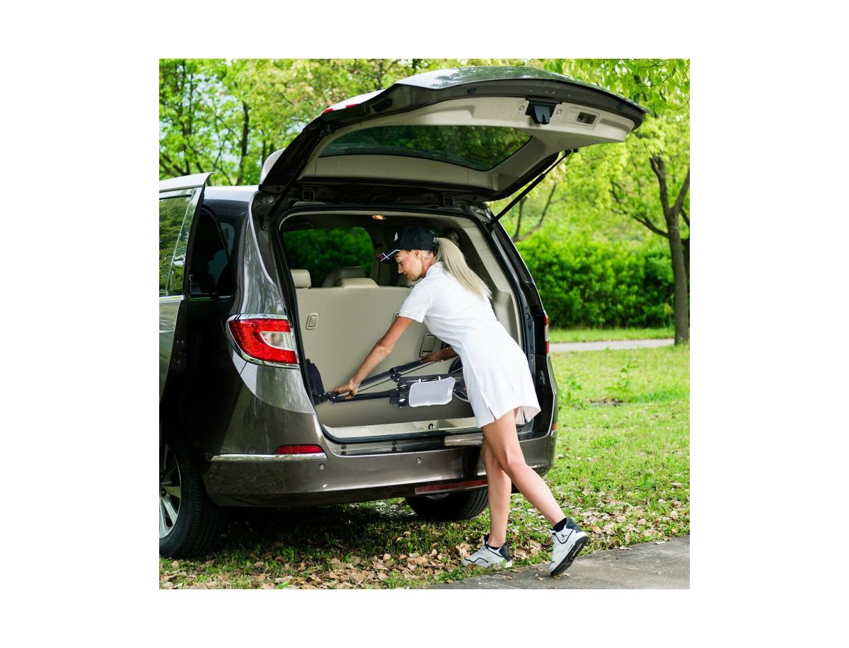 Slickblue Folding 2 Wheels Push Pull Golf Cart Trolley with Scoreboard