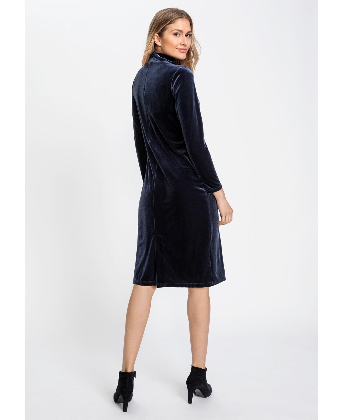 Olsen Women's Long Sleeve Velvet Dress with Cutout Neckline