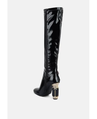 Womens Ecstasy Fantasy Heel Patchwork Knee High Boots