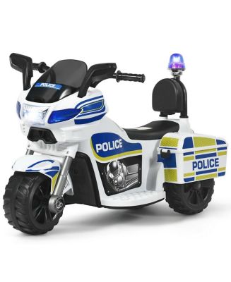 Slickblue 6V 3-Wheel Kids Police Ride On Motorcycle with Backrest - Macy's