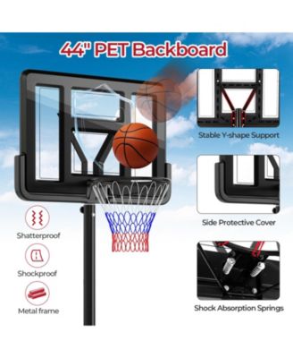 Portable Basketball Hoop with 9-Position Adjustable Height