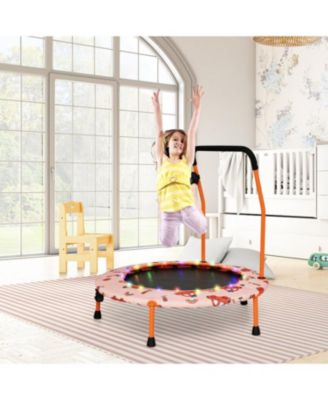 36 Inch Mini Trampoline with Colorful LED Lights and Bluetooth Speaker