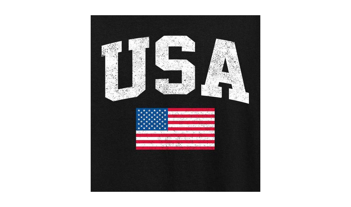 Hybrid Apparel Usa Flag Plus Size Graphic T-shirt In Black