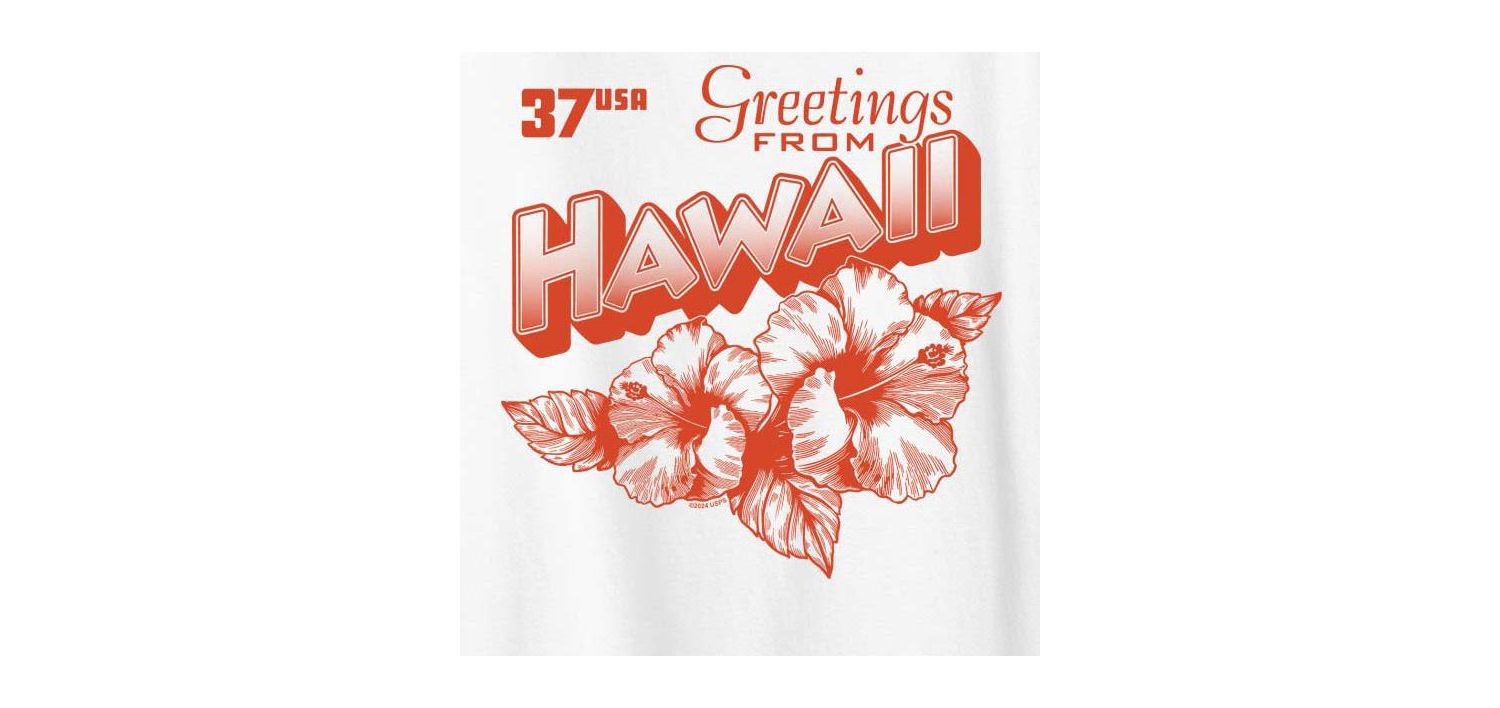 USPS Hawaii Stamp Plus Size Graphic T-Shirt