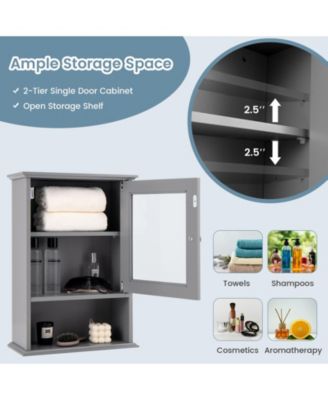 Bathroom Wall Mounted Adjustable Hanging Storage Medicine Cabinet