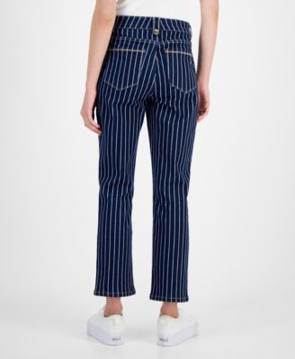 Nautica Jeans Women's Striped Straight-Leg Ankle Jeans Macy's