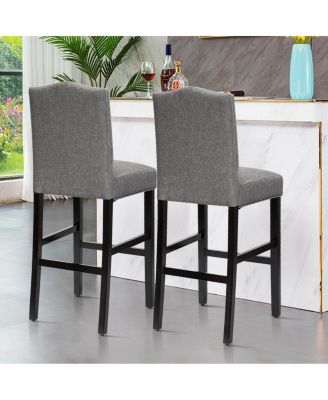 Set of 2 Counter Height Dining Side Barstools with Thick Cushion