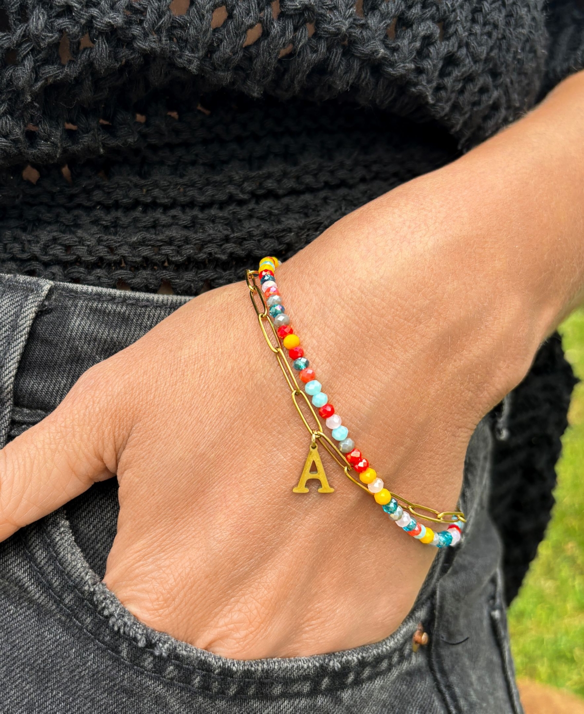 Adornia Initial Layered Bracelet In Letter B