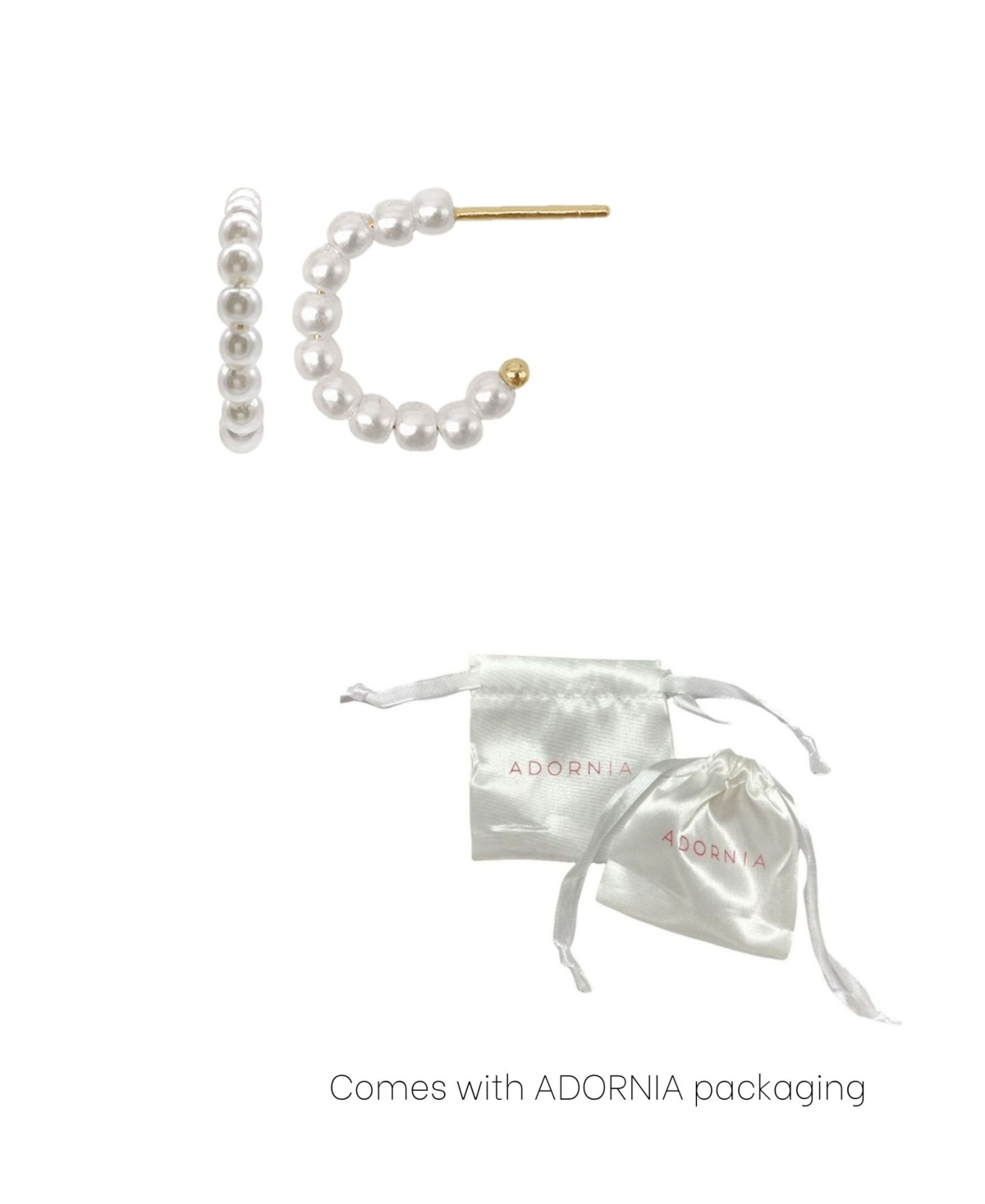 Adornia Gold Cultivated Pearl Huggie Hoops In White