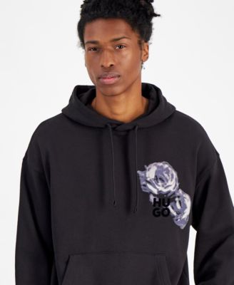Men's Relaxed-Fit Floral Logo-Print Hoodie 