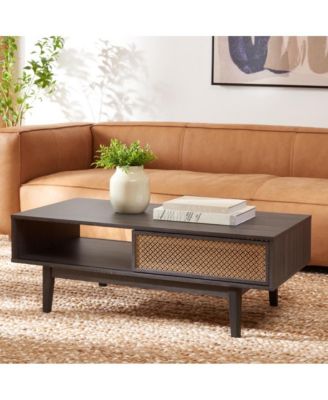 Ceu Coffee Table – 1 Pc, Wood & Metal, 2-Door Cabinet, Rectangular Design, Modern Living Room Furniture