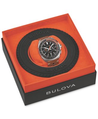 Men's Chronograph Racer Brown Leather Strap Watch 42mm