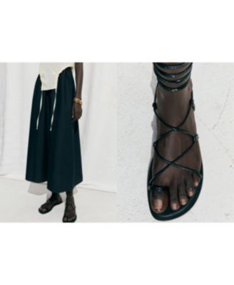 Women's Metallic Snake Sandals