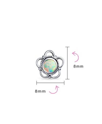 Tiny Open Flower Stud Earrings in Oxidized Sterling Silver