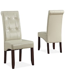 Verona Faux Leather Set of 2 Tufted Parson Chairs,