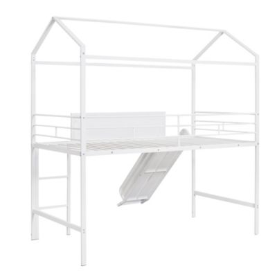 Twin Loft Bed with Slide and Writable Board