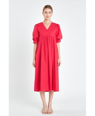 Women's Back Bow Detail Midi Dress