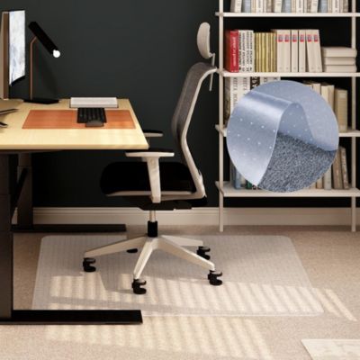 Clear Office Chair Mat for Low Pile Carpet 48" x 36" Thicken 1/8" Rectangle Plastic Floor Protector Home Studio