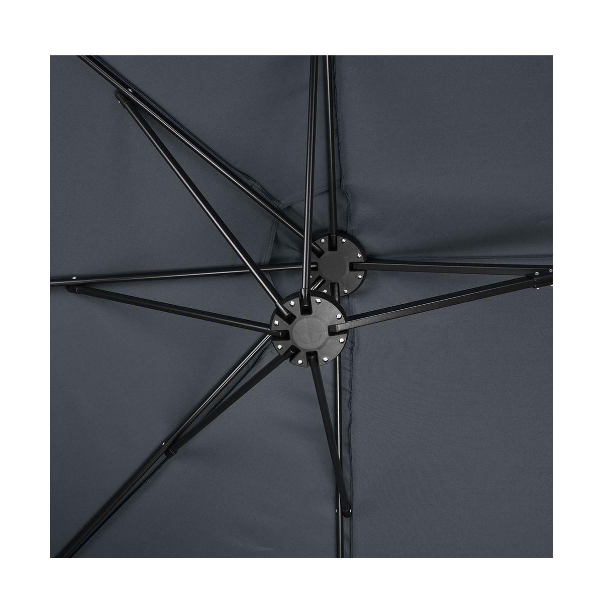 Yescom 14' Double-sided Patio Umbrella Sun Shade Fade Resistant Crank Outdoor Garden Market Grey