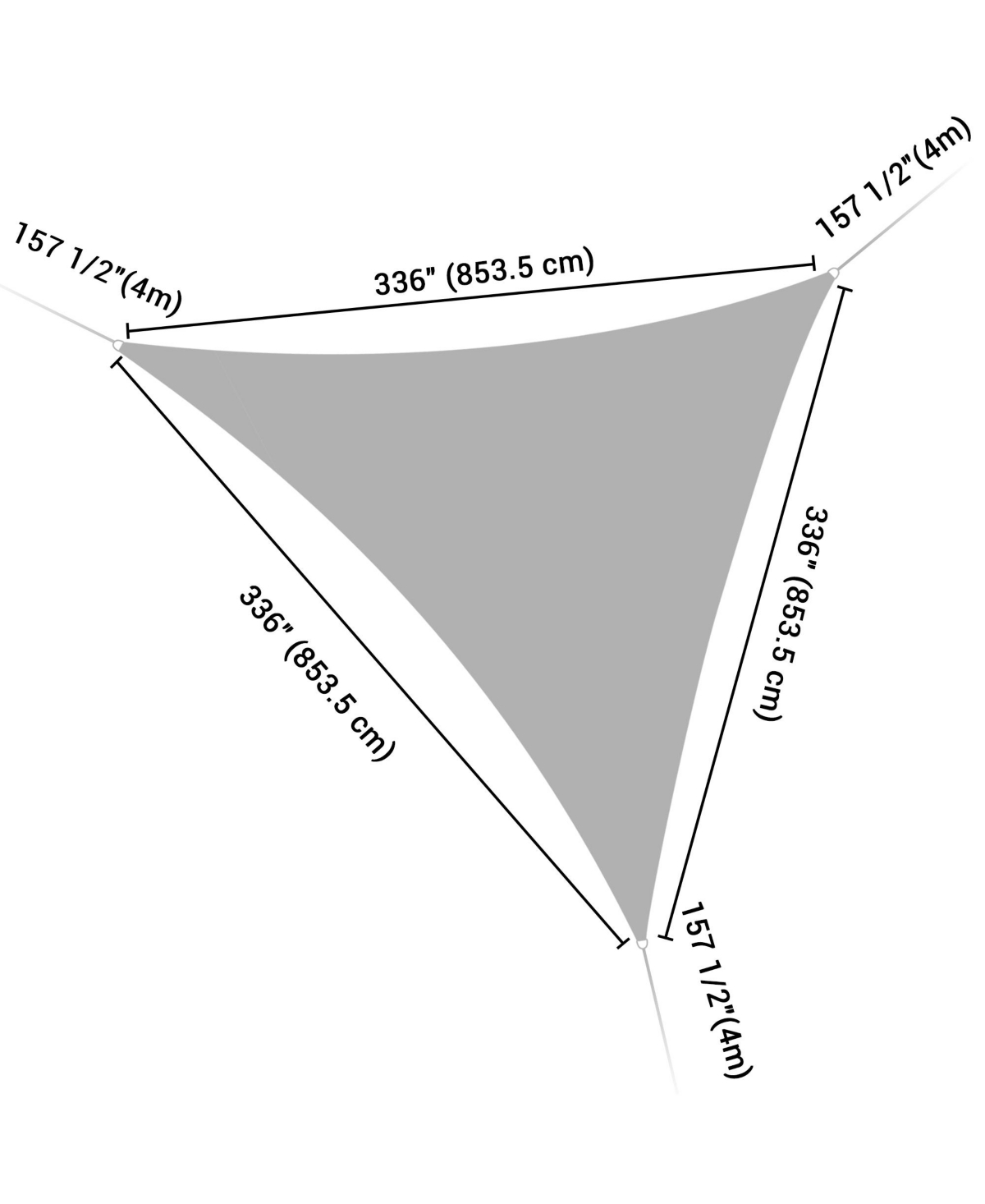 Yescom Ft 97% Uv Block Triangle Sun Shade Sail Canopy Cover Net for Patio Poolside
