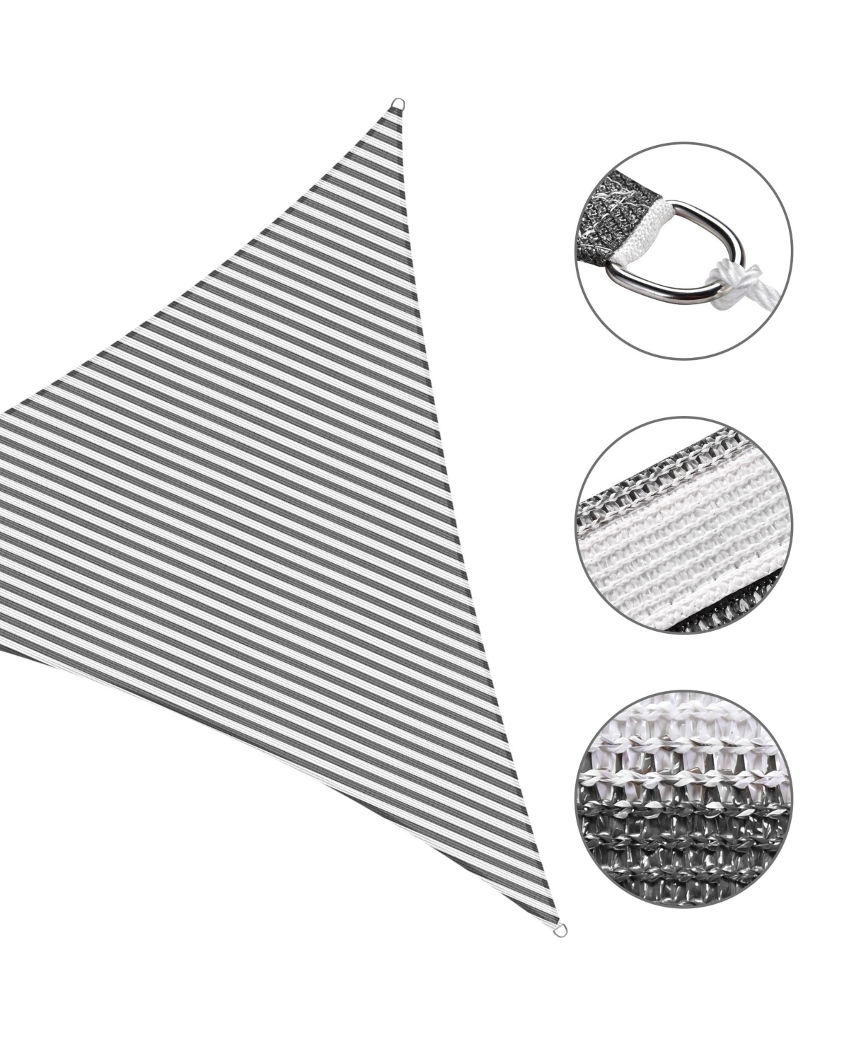 Yescom 2 Pack Ft 97% Uv Block Triangle Sun Shade Sail Heavy Duty Canopy Outdoor Pool - Gray+white