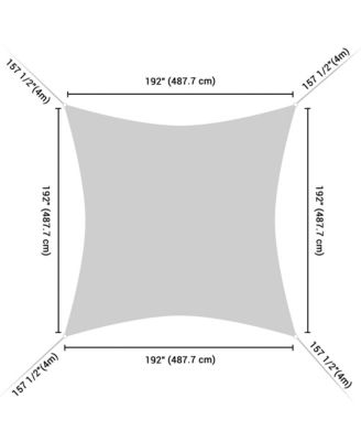 2 Pack 16x16 Ft 97% UV Block Square Sun Shade Sail Heavy Duty HDPE Canopy Yard