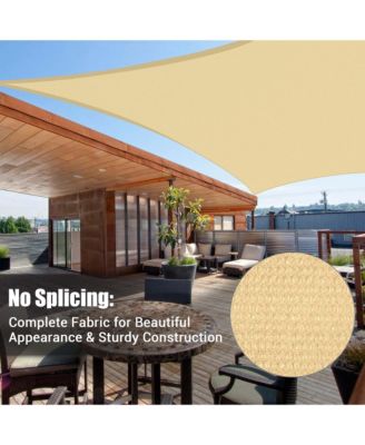 16x16 Ft Square Sun Shade Sail with Hardware Kit 97% UV Block Top Canopy Patio